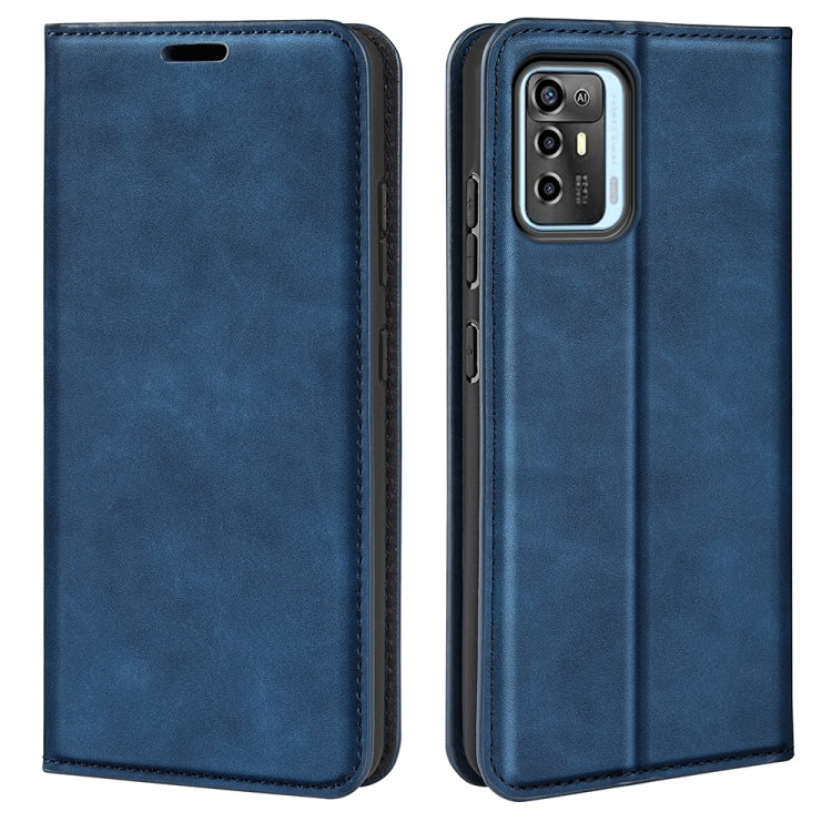Per ZTE Blade A72 5G Custodia in pelle con ventosa magnetica retro-pelle, For ZTE Blade A72 5G