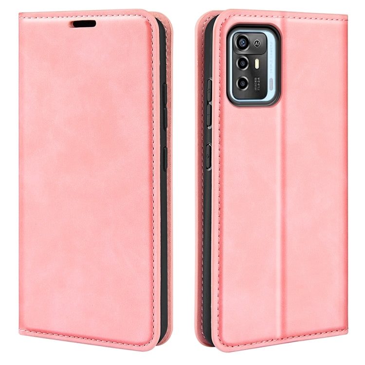 Per ZTE Blade A72 5G Custodia in pelle con ventosa magnetica retro-pelle, For ZTE Blade A72 5G