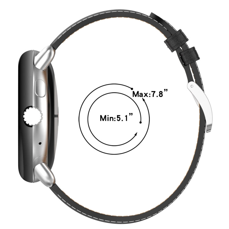 Cinturino per orologio cucito in rilievo in pelle, For Google Pixel Watch 4 / 3 / 2 / 1 41mm