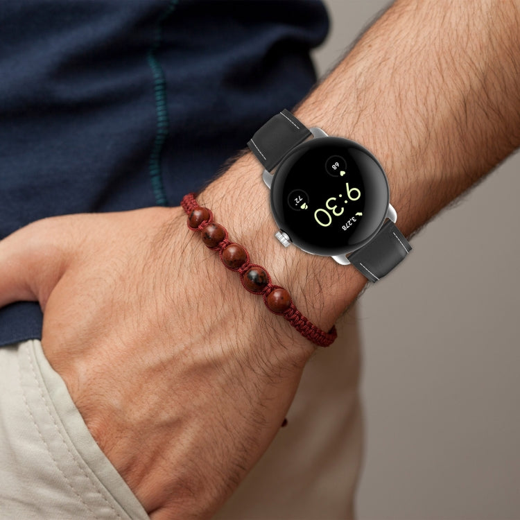Cinturino per orologio cucito in rilievo in pelle, For Google Pixel Watch 4 / 3 / 2 / 1 41mm