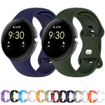 Per cinturino in silicone a tinta unita con cinturino per orologio Google Pixel Watch, L