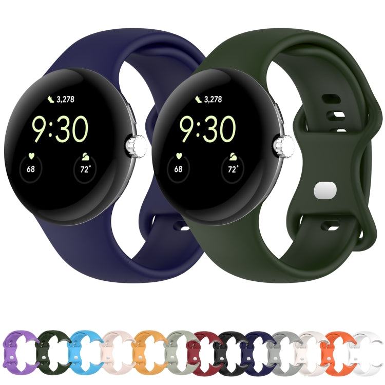 Per cinturino in silicone a tinta unita con cinturino per orologio Google Pixel Watch, L