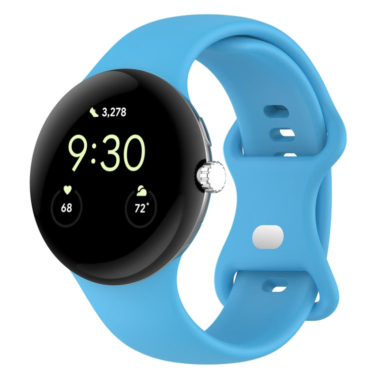 Per cinturino in silicone a tinta unita con cinturino per orologio Google Pixel Watch, S