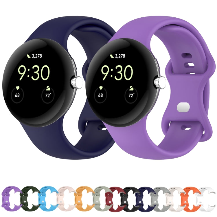 Per cinturino in silicone a tinta unita con cinturino per orologio Google Pixel Watch, S