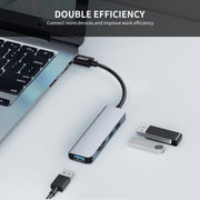 ENKAY Hat-Prince 5 in 1 Docking Station Adattatore HUB Lettore di schede SD/TF, USB 3.0, Type-C