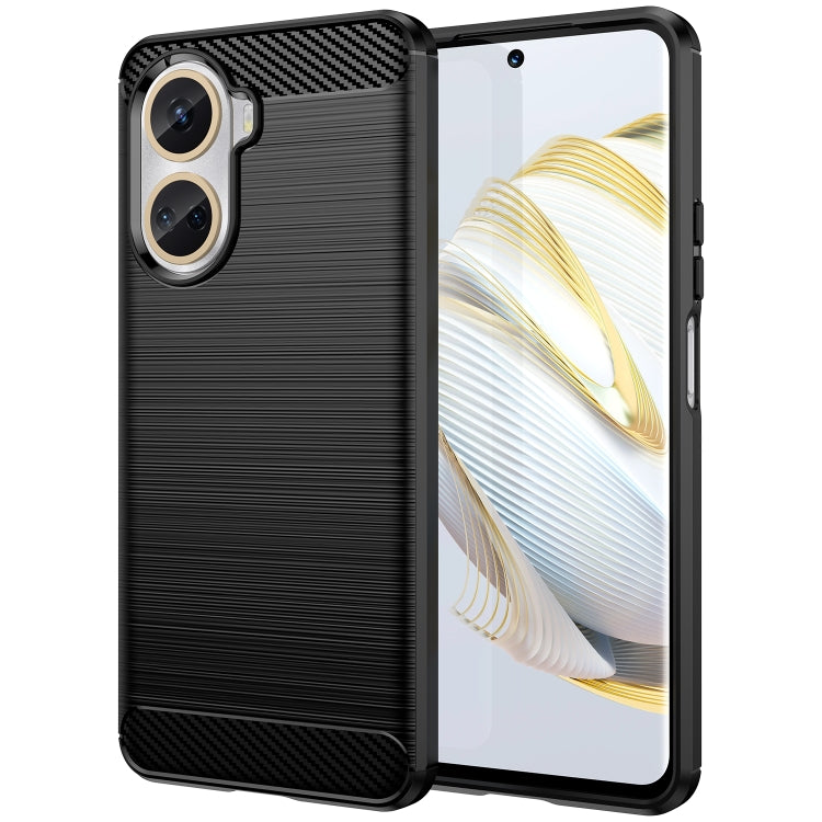 Per Huawei Nova 10 SE 4G Custodia per telefono TPU in fibra di carbonio con trama spazzolata, For Huawei Nova 10 SE 4G