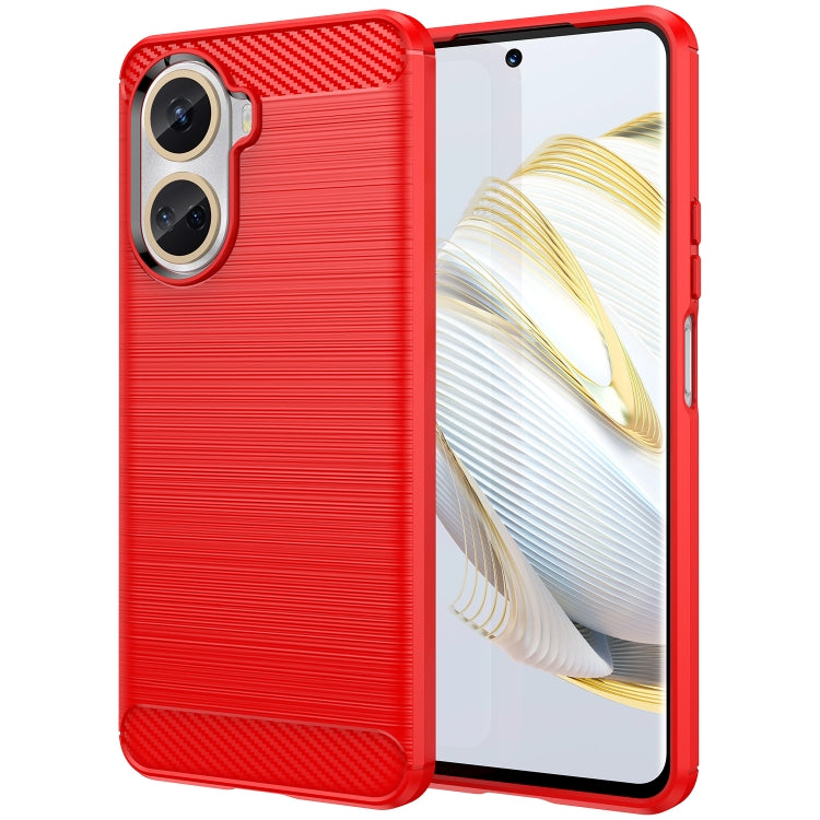 Per Huawei Nova 10 SE 4G Custodia per telefono TPU in fibra di carbonio con trama spazzolata, For Huawei Nova 10 SE 4G