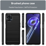 Per Realme 10 5G Custodia per telefono TPU in fibra di carbonio con trama spazzolata, For Realme 10 5G