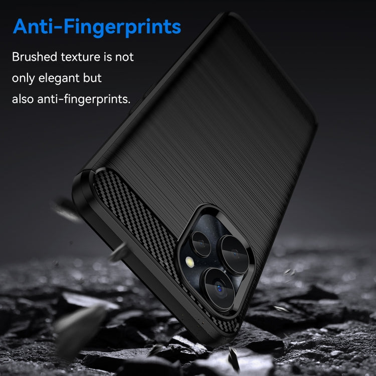 Per Realme 10 5G Custodia per telefono TPU in fibra di carbonio con trama spazzolata, For Realme 10 5G