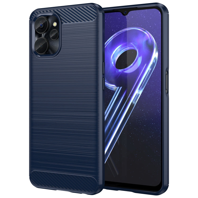 Per Realme 10 5G Custodia per telefono TPU in fibra di carbonio con trama spazzolata, For Realme 10 5G