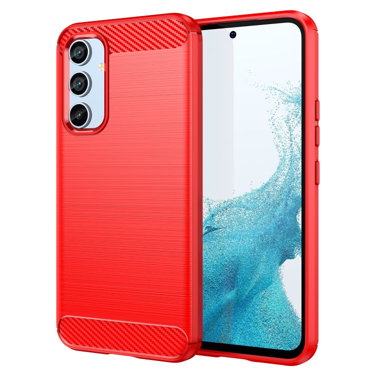 Per Samsung Galaxy A54 5G Custodia per telefono TPU in fibra di carbonio con trama spazzolata