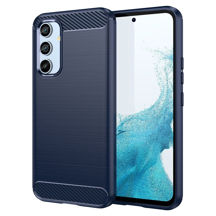 Per Samsung Galaxy A54 5G Custodia per telefono TPU in fibra di carbonio con trama spazzolata