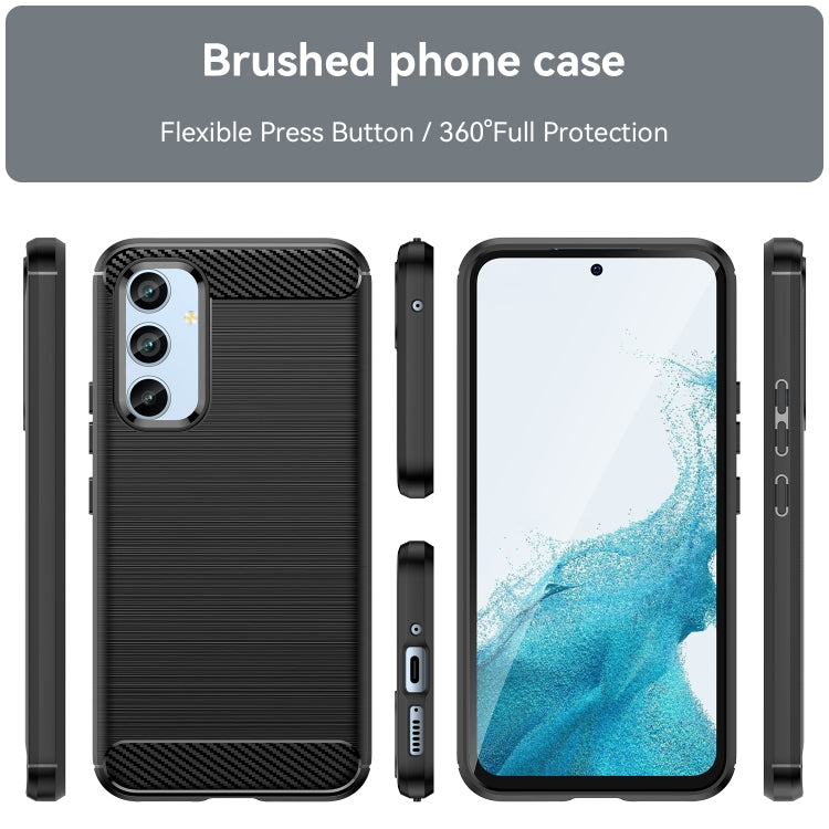 Per Samsung Galaxy A54 5G Custodia per telefono TPU in fibra di carbonio con trama spazzolata
