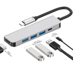 ENKAY Hat-Prince 5 in 1 Type-C Hub 4K Convertitore HDMI Docking Station Adattatore USB 3.0, USB3.0+HDMI