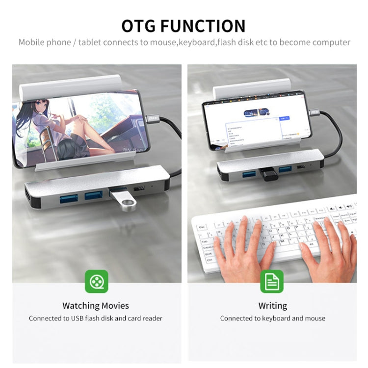 ENKAY Hat-Prince 5 in 1 Type-C Hub 4K Convertitore HDMI Docking Station Adattatore USB 3.0, USB3.0+HDMI
