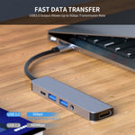 ENKAY Hat-Prince 5 in 1 Type-C Hub 4K Convertitore HDMI Docking Station Adattatore jack audio da 3,5 mm, 3.5mm+HDMI