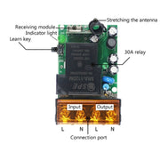 AC 220V 30A Universal High Power Industrial Lifter Control Wireless Remote Control Switch