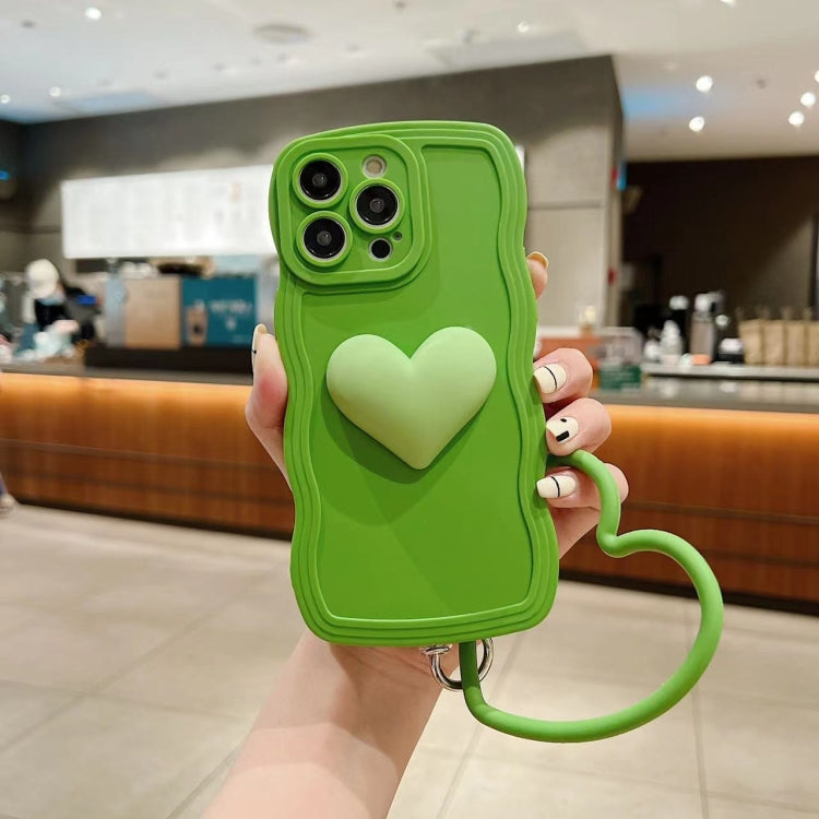 Custodia per telefono in silicone 3D Heart Skin-Feel con cinturino, For iPhone 13, For iPhone 13 mini, For iPhone 12 Pro Max, For iPhone 12 Pro, For iPhone 12, For iPhone 12 mini