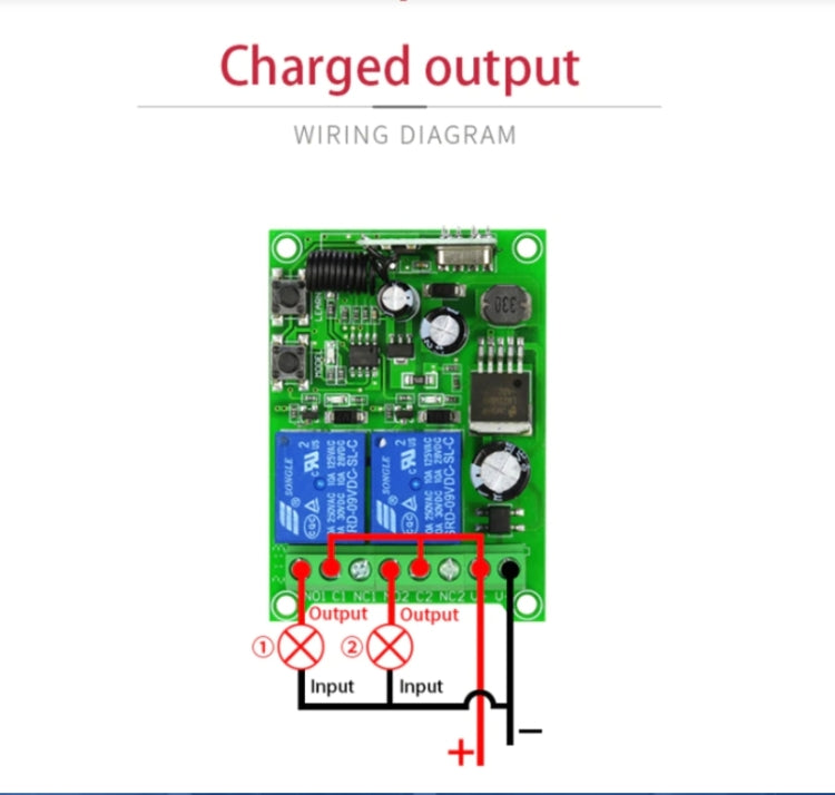 Set ricevitore relè telecomando wireless RF universale DC 12V 24V 48V