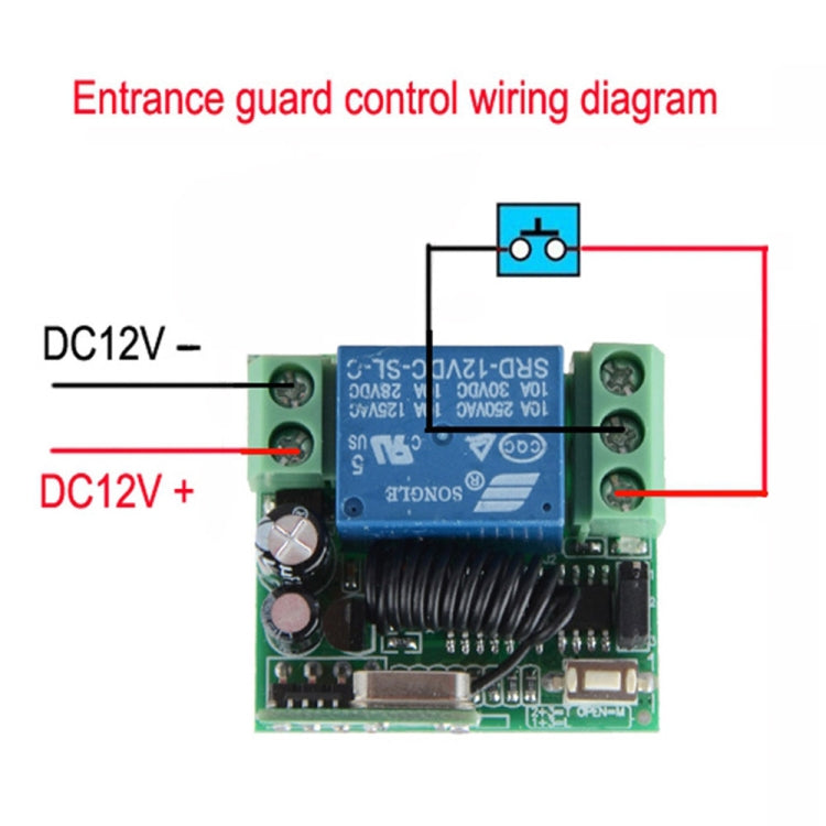 Ricevitore relè 1CH con interruttore di telecomando wireless RF 12V 10A