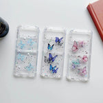 Custodia per cellulare in TPU con glitter farfalla, For SAMSUNG Galaxy Z Flip3, For SAMSUNG Galaxy Z Flip4