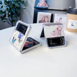Custodia per cellulare in TPU con glitter farfalla, For SAMSUNG Galaxy Z Flip3, For SAMSUNG Galaxy Z Flip4