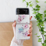 Custodia per cellulare in TPU con glitter farfalla, For SAMSUNG Galaxy Z Flip3, For SAMSUNG Galaxy Z Flip4