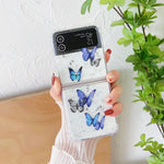 Custodia per cellulare in TPU con glitter farfalla, For SAMSUNG Galaxy Z Flip3, For SAMSUNG Galaxy Z Flip4