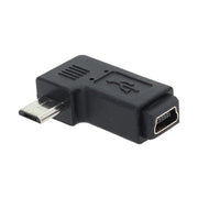 Adattatore da Mini USB femmina a Micro USB maschio da 90 gradi