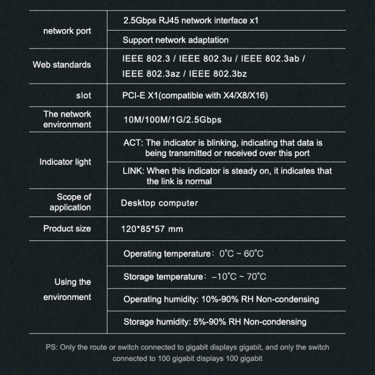 EDUP EP-9635C Scheda di rete cablata per giochi Gigabit da 2,5 Gbps Adattatore di rete Ethernet adattivo per espansione porta Internet ad alta velocità da 2500 M
