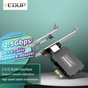 EDUP EP-9635C Scheda di rete cablata per giochi Gigabit da 2,5 Gbps Adattatore di rete Ethernet adattivo per espansione porta Internet ad alta velocità da 2500 M