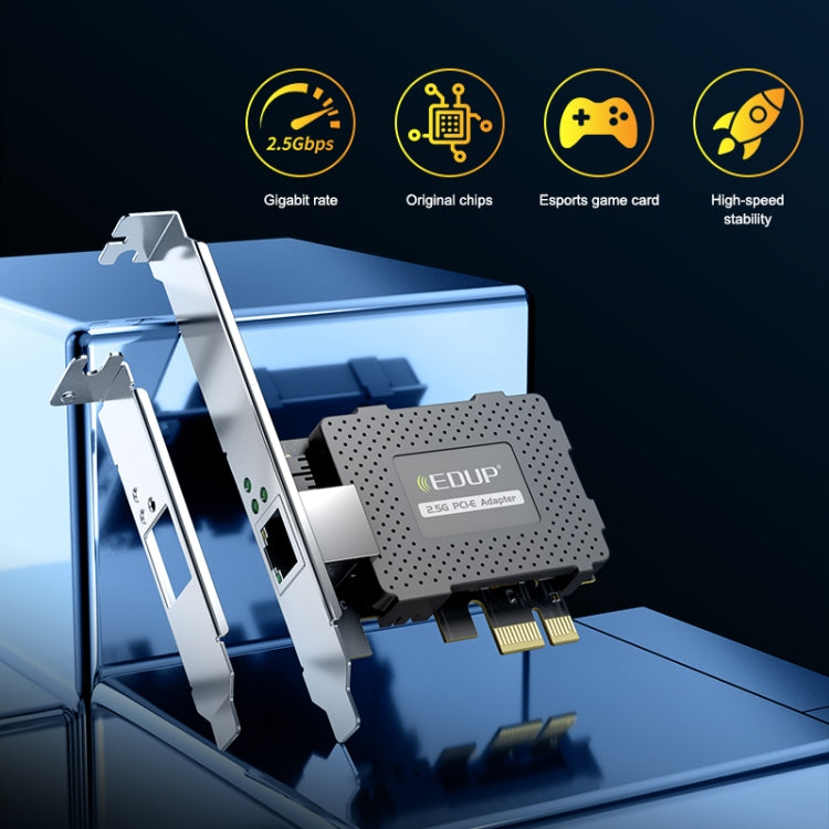 EDUP EP-9635C Scheda di rete cablata per giochi Gigabit da 2,5 Gbps Adattatore di rete Ethernet adattivo per espansione porta Internet ad alta velocità da 2500 M