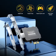 EDUP EP-9635C Scheda di rete cablata per giochi Gigabit da 2,5 Gbps Adattatore di rete Ethernet adattivo per espansione porta Internet ad alta velocità da 2500 M