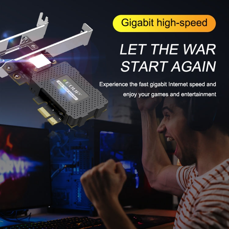 EDUP EP-9635C Scheda di rete cablata per giochi Gigabit da 2,5 Gbps Adattatore di rete Ethernet adattivo per espansione porta Internet ad alta velocità da 2500 M