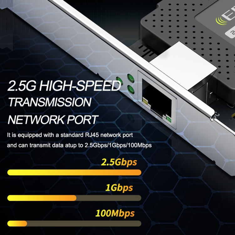 EDUP EP-9635C Scheda di rete cablata per giochi Gigabit da 2,5 Gbps Adattatore di rete Ethernet adattivo per espansione porta Internet ad alta velocità da 2500 M