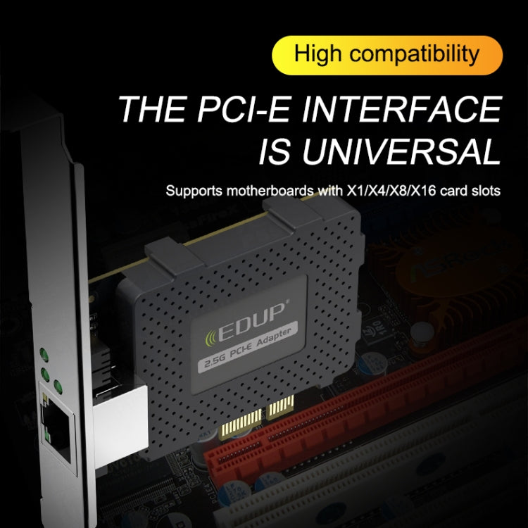 EDUP EP-9635C Scheda di rete cablata per giochi Gigabit da 2,5 Gbps Adattatore di rete Ethernet adattivo per espansione porta Internet ad alta velocità da 2500 M