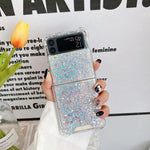 Custodia per telefono in TPU epossidico con paillettes glitterate, For Samsung  Galaxy Z Flip3, For Samsung Galaxy Z Flip4
