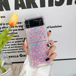 Custodia per telefono in TPU epossidico con paillettes glitterate, For Samsung  Galaxy Z Flip3, For Samsung Galaxy Z Flip4