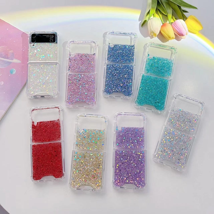 Custodia per telefono in TPU epossidico con paillettes glitterate, For Samsung  Galaxy Z Flip3, For Samsung Galaxy Z Flip4