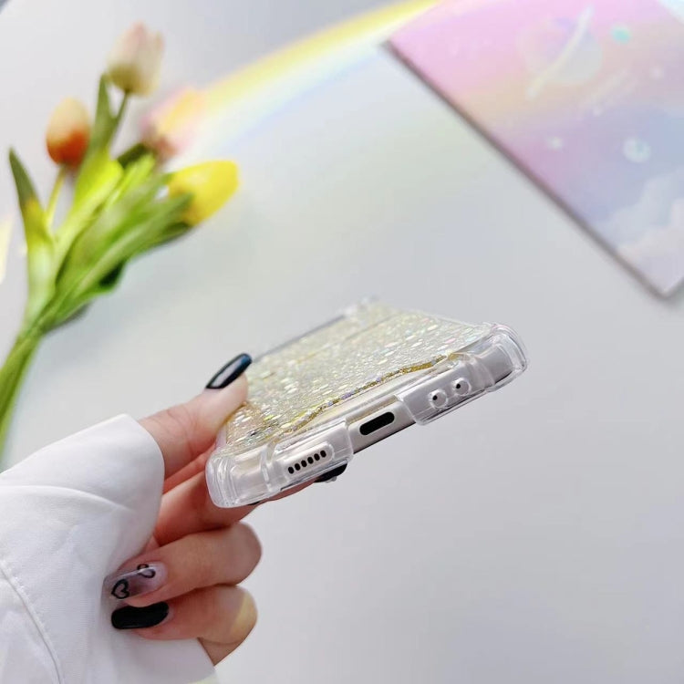 Custodia per telefono in TPU epossidico con paillettes glitterate, For Samsung  Galaxy Z Flip3, For Samsung Galaxy Z Flip4