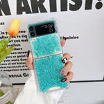 Custodia per telefono in TPU epossidico con paillettes glitterate, For Samsung  Galaxy Z Flip3, For Samsung Galaxy Z Flip4