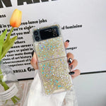 Custodia per telefono in TPU epossidico con paillettes glitterate, For Samsung  Galaxy Z Flip3, For Samsung Galaxy Z Flip4