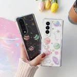 Custodia per cellulare in TPU epossidico con glitter Cosmic Star, For Samsung Galaxy Z Fold3, For Samsung Galaxy Z Fold4