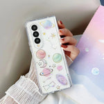 Custodia per cellulare in TPU epossidico con glitter Cosmic Star, For Samsung Galaxy Z Fold3, For Samsung Galaxy Z Fold4