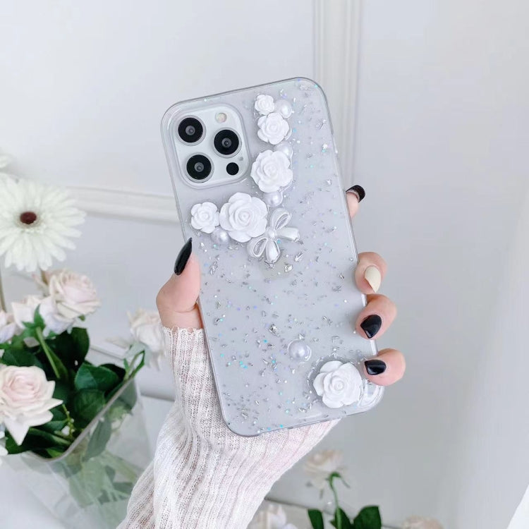 Custodia per telefono in TPU epossidico glitterato rosa con fiocco di perle 3D, For iPhone 11 Pro Max, For iPhone 11 Pro, For iPhone 11