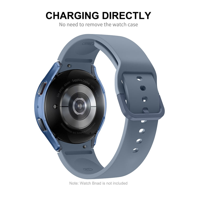 Per Samsung Galaxy Watch4/5 44mm ENKAY Hat-Prince Telaio PC impermeabile a copertura totale + Custodia in vetro temperato 9H