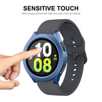 Per Samsung Galaxy Watch4/5 44mm ENKAY Hat-Prince Telaio PC impermeabile a copertura totale + Custodia in vetro temperato 9H