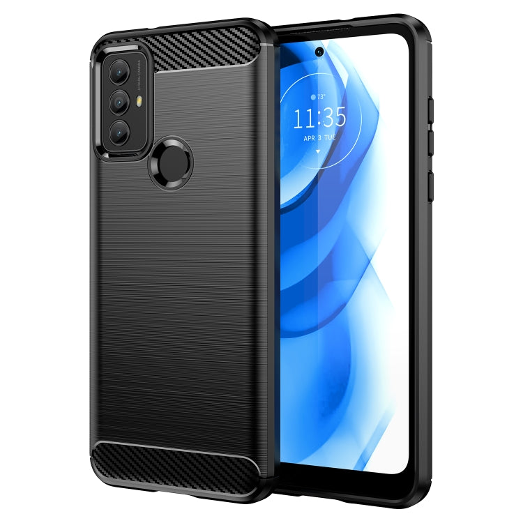 Per Motorola Moto G Play 2023 Custodia per telefono TPU in fibra di carbonio con trama spazzolata, For Motorola Moto G Play 2023