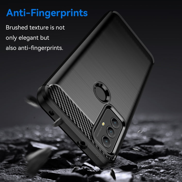 Per Motorola Moto G Play 2023 Custodia per telefono TPU in fibra di carbonio con trama spazzolata, For Motorola Moto G Play 2023