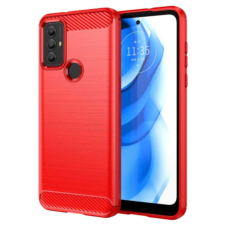 Per Motorola Moto G Play 2023 Custodia per telefono TPU in fibra di carbonio con trama spazzolata, For Motorola Moto G Play 2023